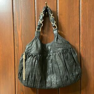 Gorgeous Lambskin Laundry by Shelli Segal Black Handbag.  VGUC